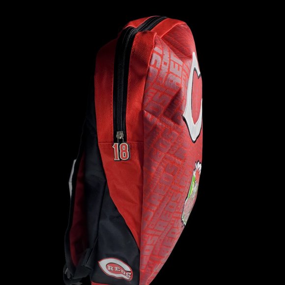 MLB Cincinnati Reds Heads Backpack 17.5 inch Tall in Red & Black Zippered Bag - Picture 5 of 9